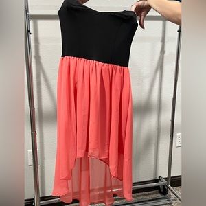 High-low Black and Coral Juniors Dreas